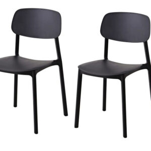 Kit 2 sedie polipropilene cucina bar ristorante sedia interno esterno nero 726v