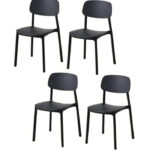 Kit 4 sedie polipropilene cucina bar ristorante sedia interno esterno sedie nero 726v