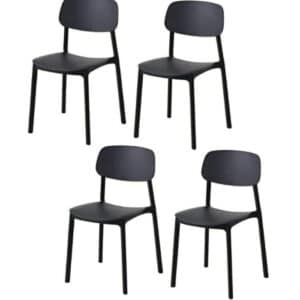 Kit 4 sedie polipropilene cucina bar ristorante sedia interno esterno sedie nero 726v