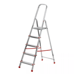 Scala scaletta alluminio domestica 5 gradini pieghevole leggera h 170cm portata 150kg 118cz