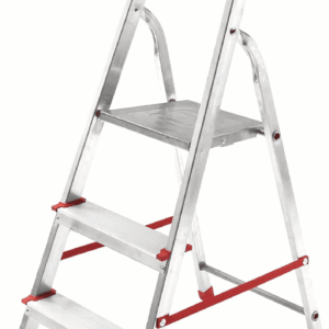 Scala scaletta alluminio domestica 3 gradini pieghevole leggera h 121cm portata 150kg 095cz