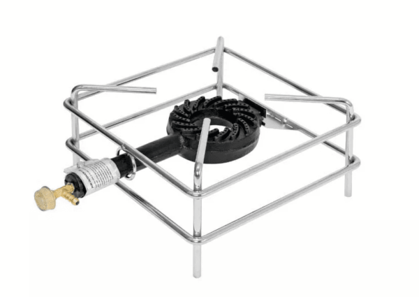 FORNELLONE FORNELLO GAS CM 30X30 CROMATO BRUCIATORE IN GHISA ESTERNO CAMPEGGIO
