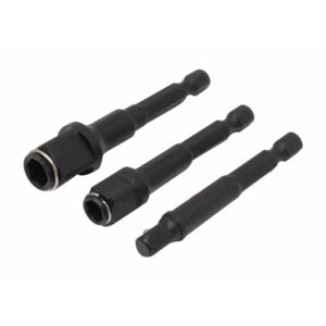 Set 3 adattatori rinforzati bussola 1/4" 3/8" 1/2" avvitatore trapano bussolotti attacco esagonale 993sa