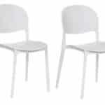 Kit 2 sedie polipropilene cucina bar ristorante sedia interno esterno bianco 150ro