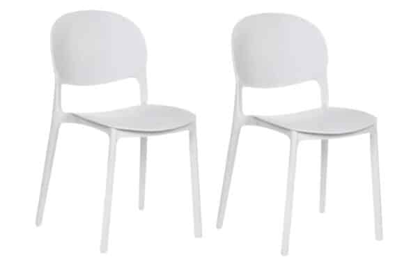 Kit 2 sedie polipropilene cucina bar ristorante sedia interno esterno bianco 150ro