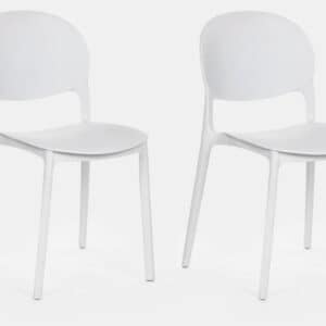 Kit 2 sedie polipropilene cucina bar ristorante sedia interno esterno bianco 150ro