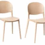 Kit 2 sedie polipropilene cucina cucina bar ristorante sedia interno esterno beige crema 167ro