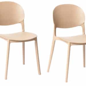 Kit 2 sedie polipropilene cucina cucina bar ristorante sedia interno esterno beige crema 167ro
