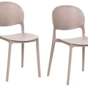 Kit 2 sedie polipropilene cucina bar ristorante sedia interno esterno tortora 167ro