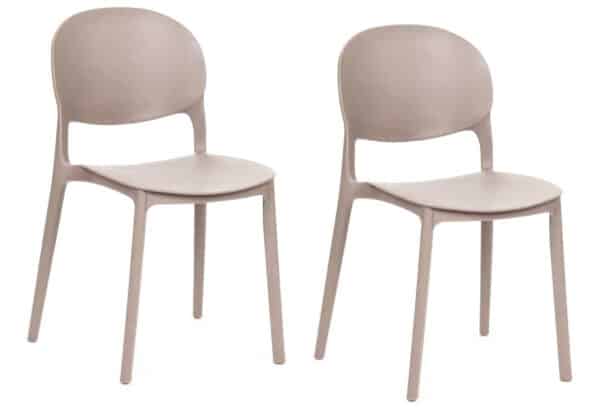 Kit 2 sedie polipropilene cucina cucina bar ristorante sedia interno esterno tortora 167ro