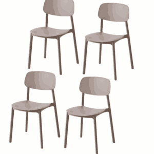 Kit 4 sedie polipropilene cucina bar ristorante sedia interno esterno tortora 733k