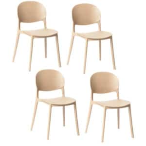 Kit 4 sedie polipropilene cucina bar ristorante sedia interno esterno beige crema 167ro