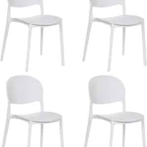 Kit 4 sedie polipropilene cucina bar ristorante sedia interno esterno bianco 150ro