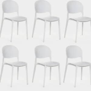 Kit 4 sedie polipropilene cucina bar ristorante sedia interno esterno bianco 150ro (Copia)