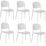 Kit 6 sedie polipropilene cucina bar ristorante sedia interno esterno bianco 150ro