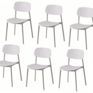 Kit 6 sedie polipropilene cucina bar ristorante sedia interno esterno bianco 719k