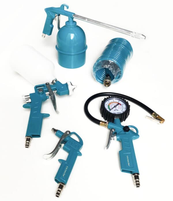 Kit 5 pz accessori compressore aria compressa aerografo soffiaggio tubo 310vt