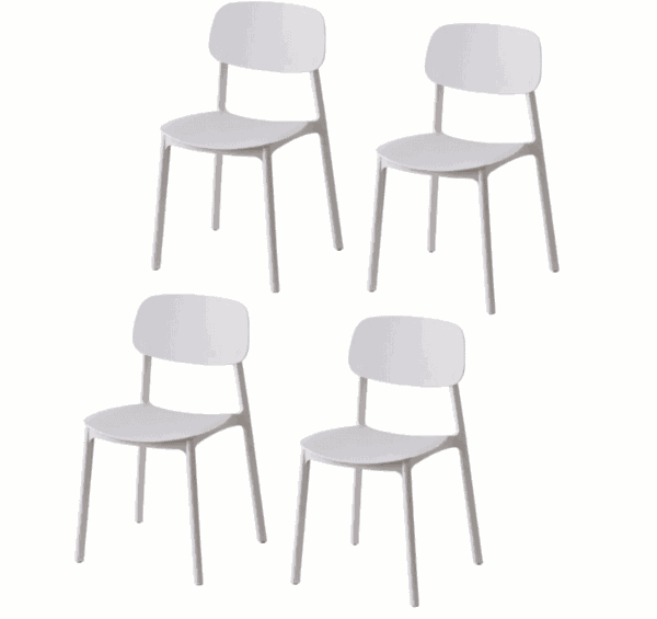 Kit 4 sedie polipropilene cucina bar ristorante sedia interno esterno bianco 719k
