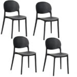 Kit 4 sedie polipropilene cucina cucina bar ristorante sedia interno esterno nero 181ro