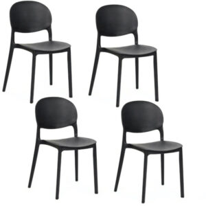 Kit 4 sedie polipropilene cucina cucina bar ristorante sedia interno esterno nero 181ro