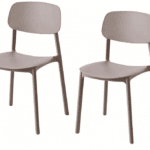 Kit 2 sedie polipropilene cucina bar ristorante sedia interno esterno tortora 733k