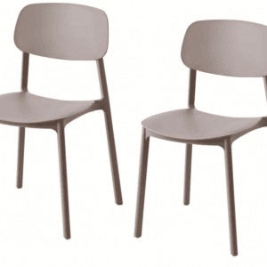 Kit 2 sedie polipropilene cucina bar ristorante sedia interno esterno tortora 733k