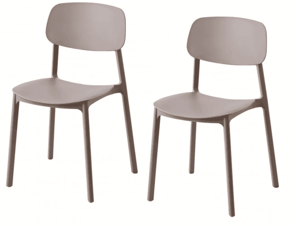 Kit 2 sedie polipropilene cucina bar ristorante sedia interno esterno tortora 733k