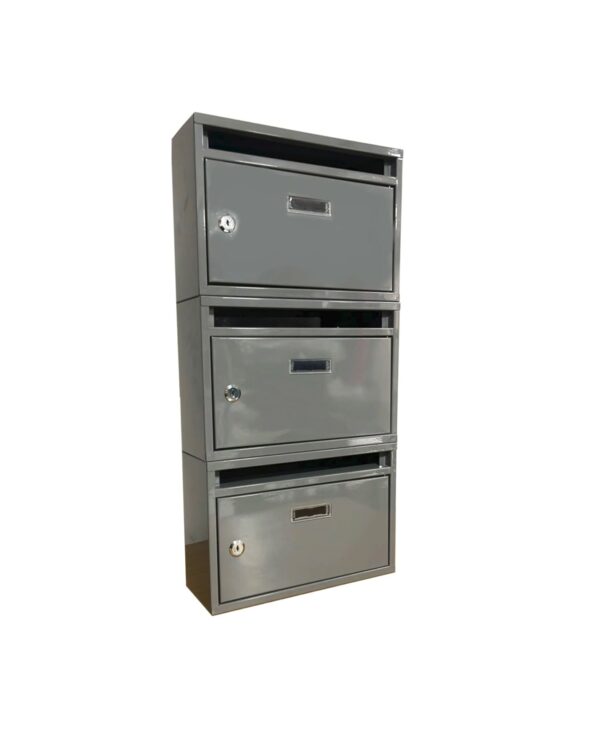 Cassetta postale condominiale modulare componibile posta buca lettere casa 3 posti verticale grigio 465ds