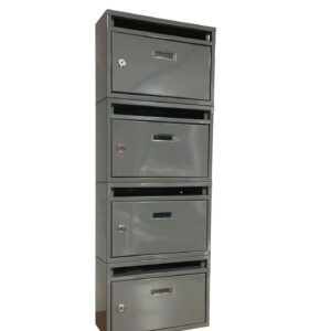 Cassetta postale condominiale modulare componibile posta buca lettere casa 4 posti verticale grigio 465ds