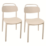 Kit 2 sedie polipropilene cucina cucina bar ristorante sedia interno esterno beige cue204