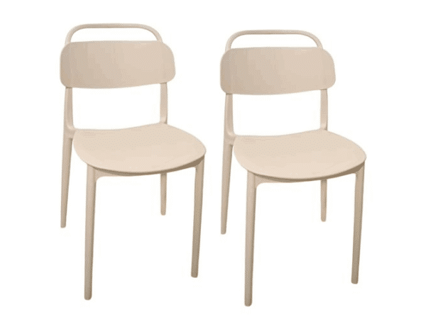 Kit 2 sedie polipropilene cucina cucina bar ristorante sedia interno esterno beige cue204