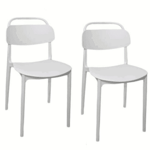 Kit 2 sedie polipropilene cucina bar ristorante sedia interno esterno bianco cue198