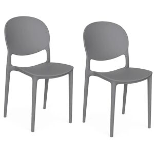 Kit 2 sedie polipropilene cucina cucina bar ristorante sedia interno esterno grigio 174ro