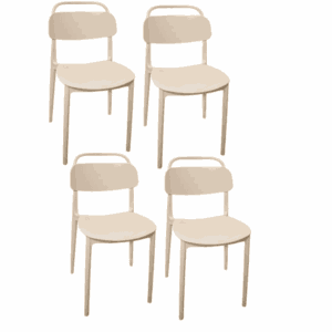 Kit 4 sedie polipropilene cucina bar ristorante sedia interno esterno beige 204cue