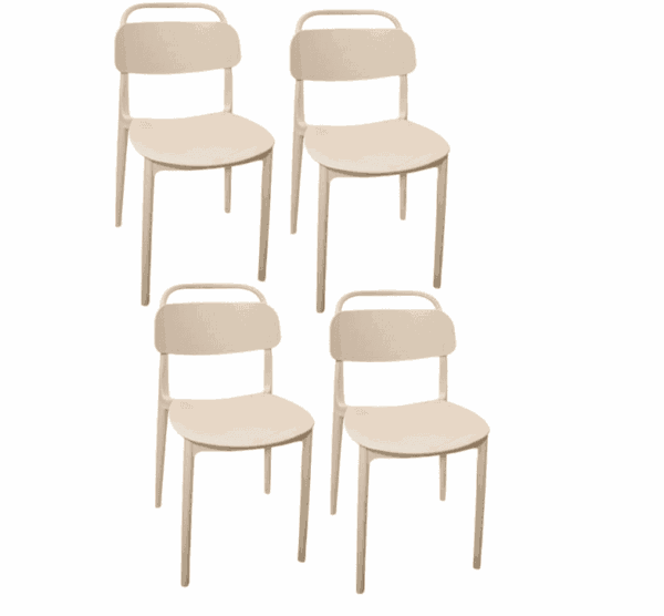 Kit 4 sedie polipropilene cucina bar ristorante sedia interno esterno beige 204cue