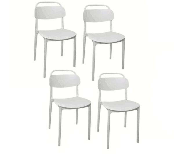 Kit 4 sedie polipropilene cucina bar ristorante sedia interno esterno bianco cue198