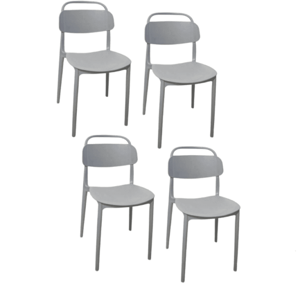 Kit 4 sedie polipropilene cucina bar ristorante sedia interno esterno grigio cue211