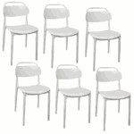 Kit 6 sedie polipropilene cucina cucina bar ristorante sedia interno esterno bianco cue198