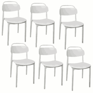 Kit 6 sedie polipropilene cucina cucina bar ristorante sedia interno esterno bianco cue198