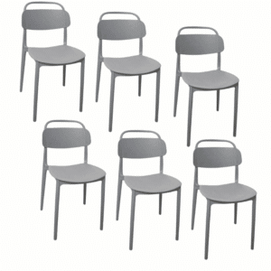 Kit 6 sedie polipropilene cucina cucina bar ristorante sedia interno esterno grigio cue221