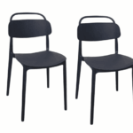 Kit 2 sedie polipropilene cucina cucina bar ristorante sedia interno esterno nero cue228