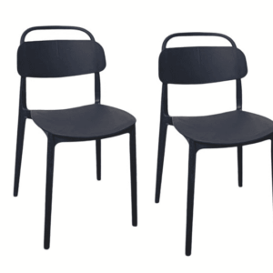 Kit 2 sedie polipropilene cucina cucina bar ristorante sedia interno esterno nero cue228