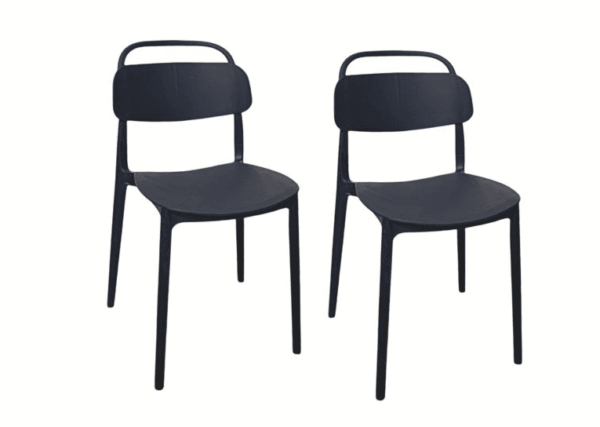 Kit 2 sedie polipropilene cucina cucina bar ristorante sedia interno esterno nero cue228