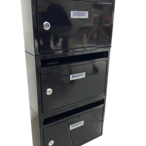 Cassetta postale condominiale modulare componibile posta buca lettere casa 3 posti verticale nero 458ds