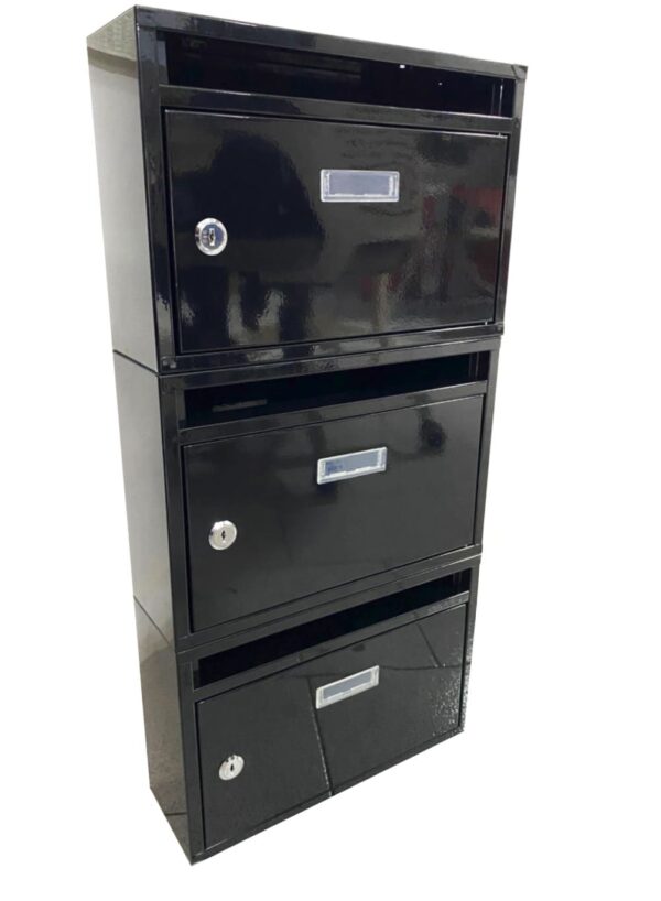 Cassetta postale condominiale modulare componibile posta buca lettere casa 3 posti verticale nero 458ds