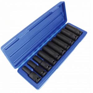 Set bussole lunghe rinforzate 1/2" impatto avvitatore aria pneumatico 10 24 mm 151sa
