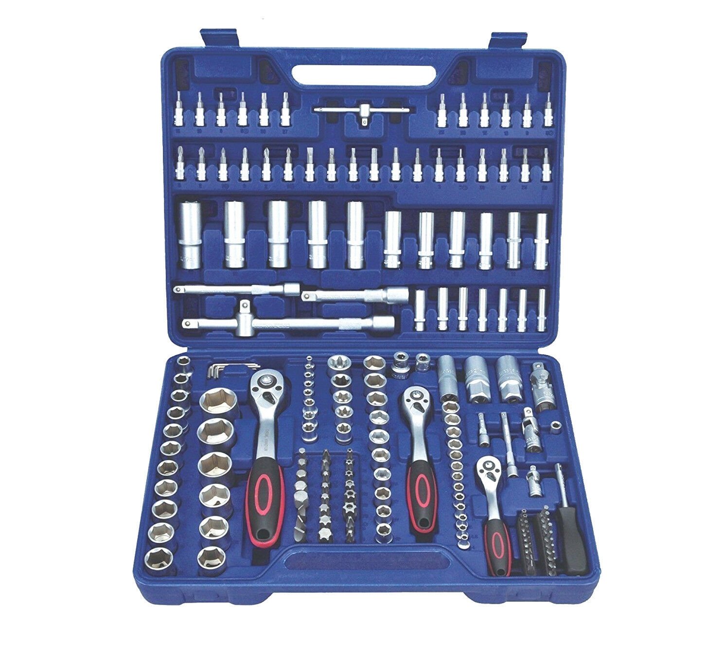 174pz.jpg SET CHIAVI COMBINATE A CRICCHETTO BUSSOLA 174PZ CON INSERTI 1/2" 1/4" 3/8" 058en - immagine 1