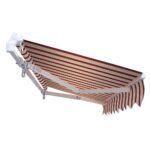 TENDA SOLE AVVOLGIBILE BALCONE BARRA QUADRA 4x3 RIGATA BEIGE BORDEAUX 1815