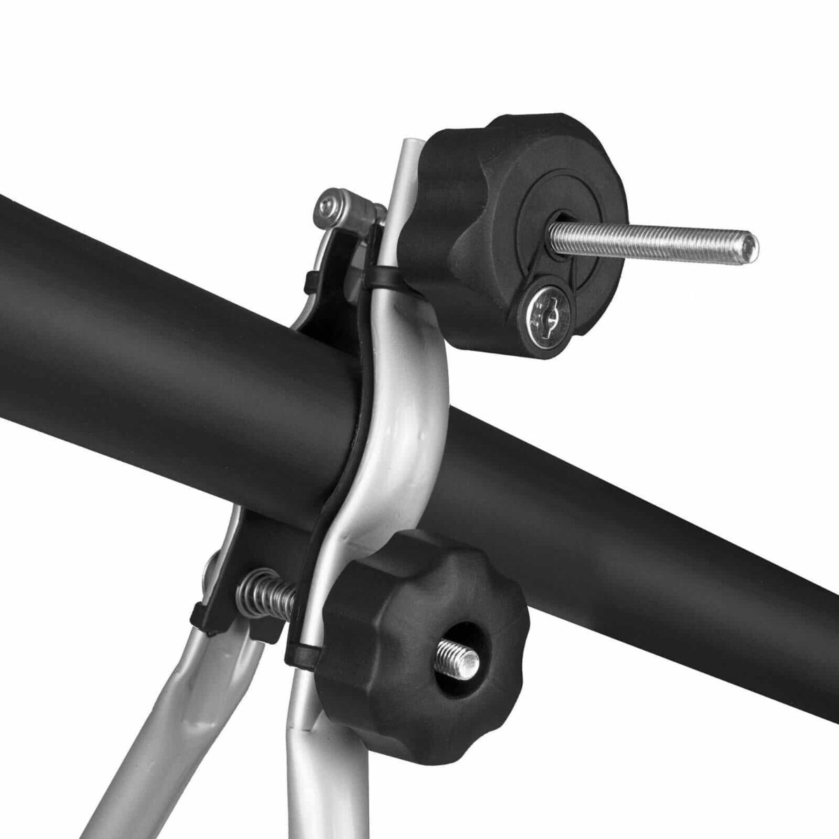 PORTABICI DA TETTO BARRE AUTO ACCIAIO DOPPIO POMELLO 1 PORTA BICI BICICLETTA 042 - immagine 4