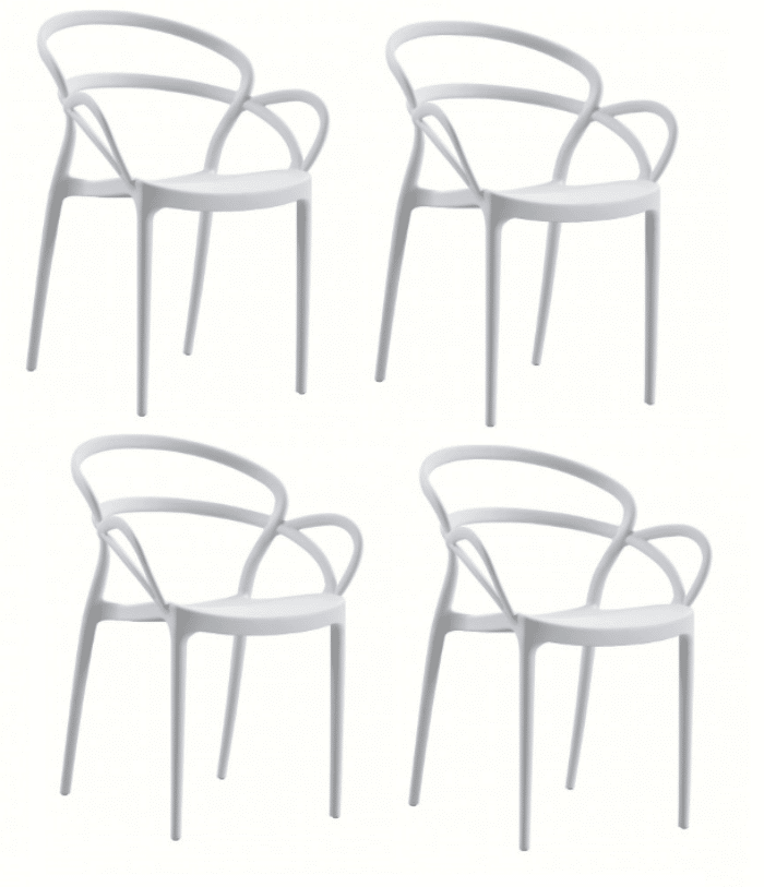 4 sedie KIT 4 SEDIE POLIPROPILENE BAR RISTORANTE SEDIA INTERNO ESTERNO GIARDINO BIANCO 450 - immagine 1